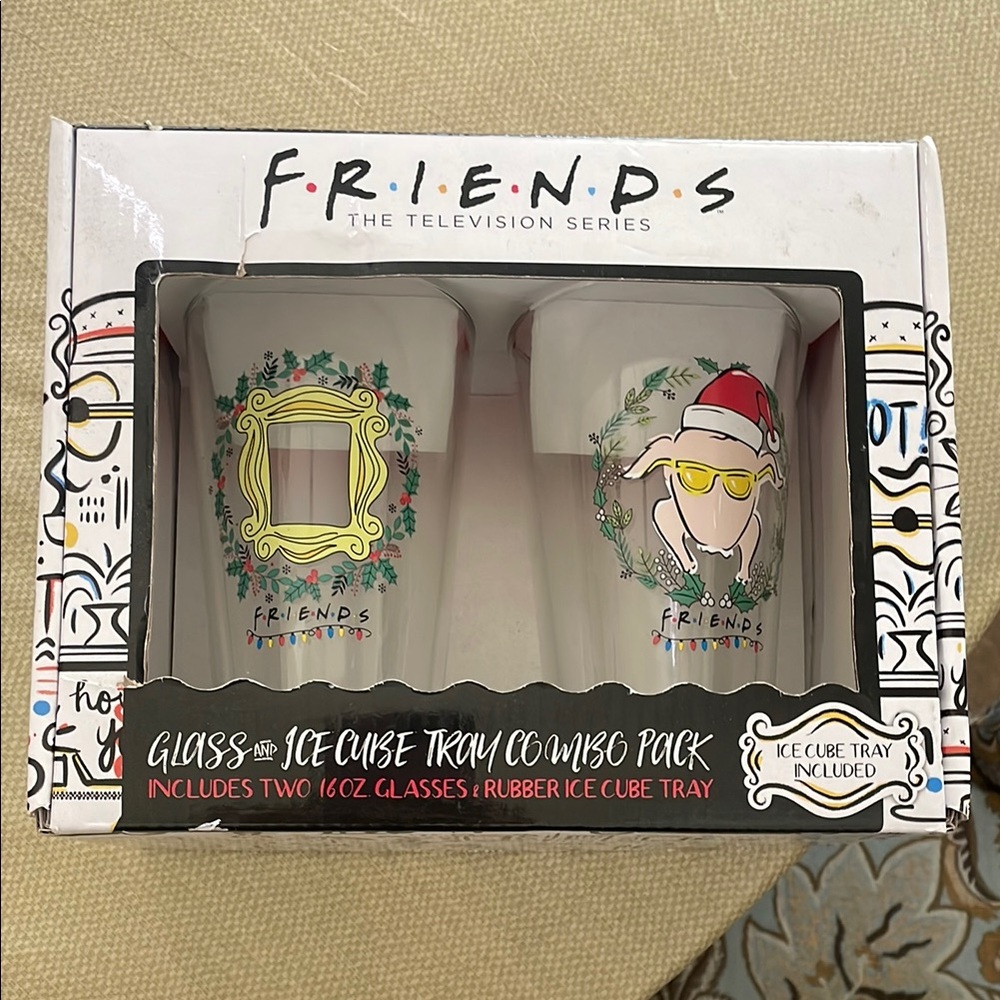 Friends Glass and Ice Cube Tray Combo Pack